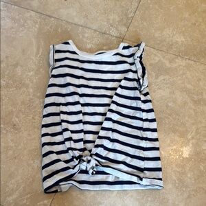 Carter's Blue and White Sleeveless Tie Front Tank Top